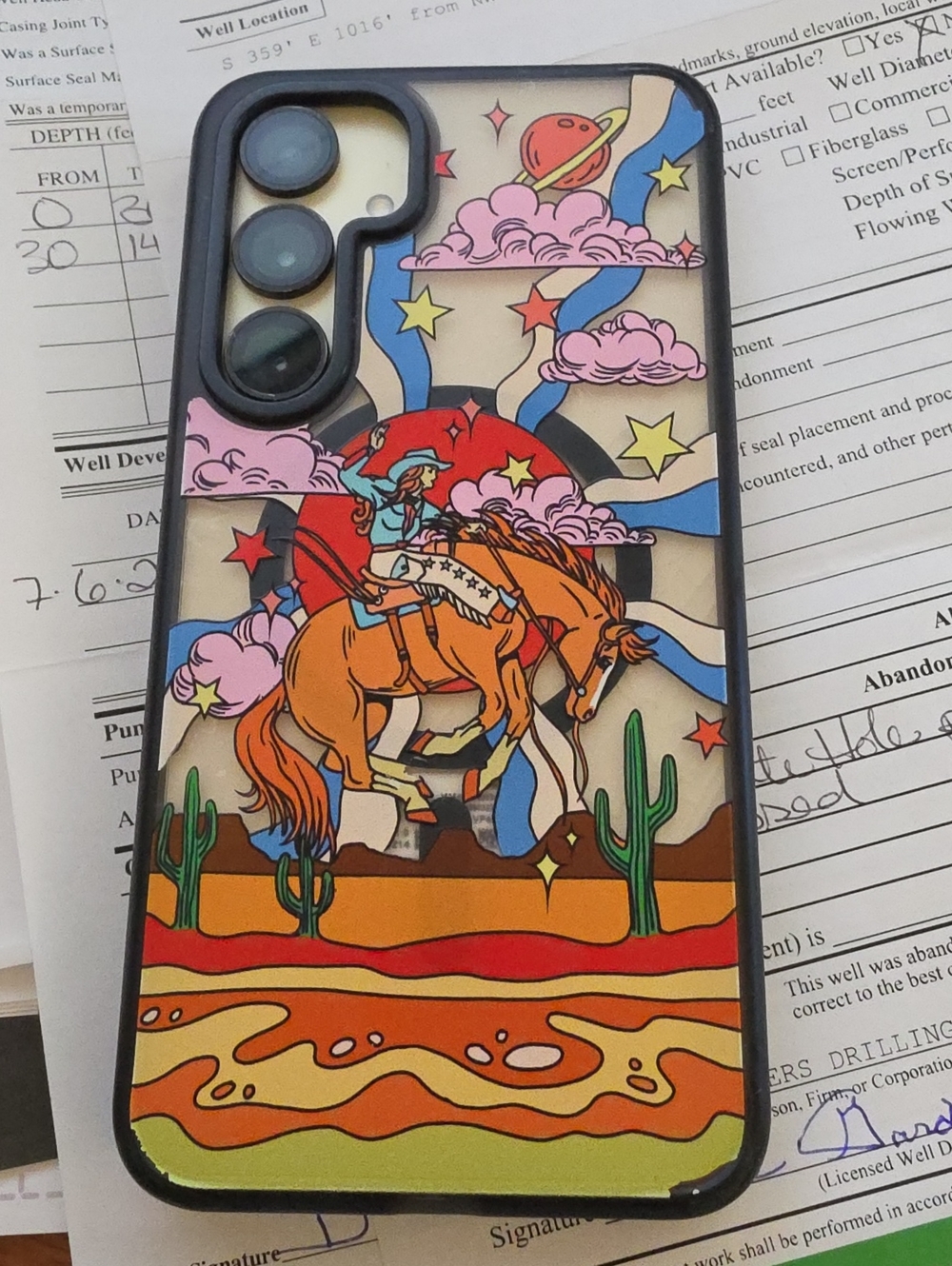 SAMSUNG S24 PLUS Magsafe  Colorful Western Horse Rider Phone Case - Multicolor